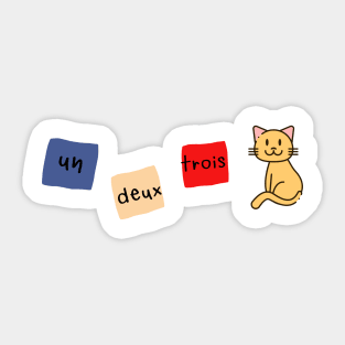 un deux trois cat Sticker